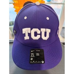 Nike TCU Horned Frogs Pro Cap Fitted Hat 7 5/8 Purple Dri-FIT NWT